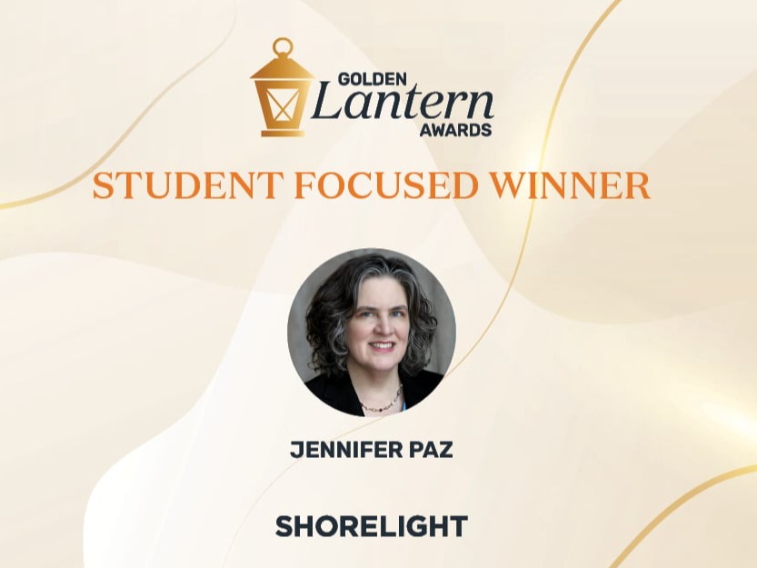 Jennifer Paz's Student Focused Award from Shorelight 2024