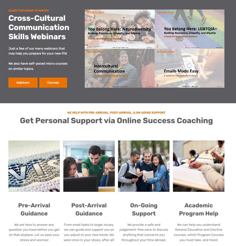 Shorelight Connect Pre-Arrival Page (Middle)