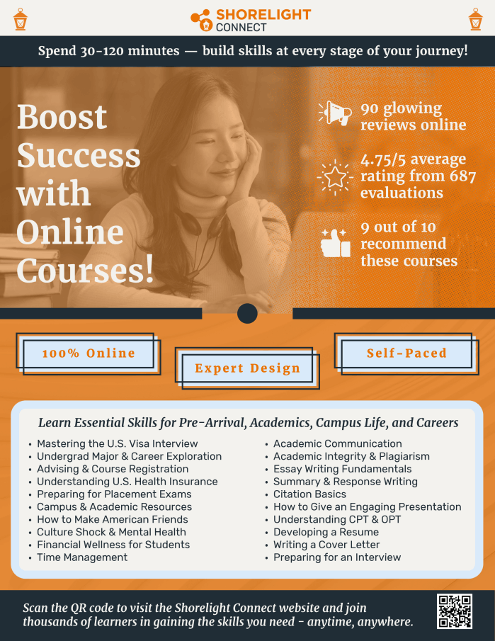 Shorelight Connect Courses Flyer