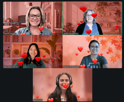 Our virtual team meetings end with happy hearts!