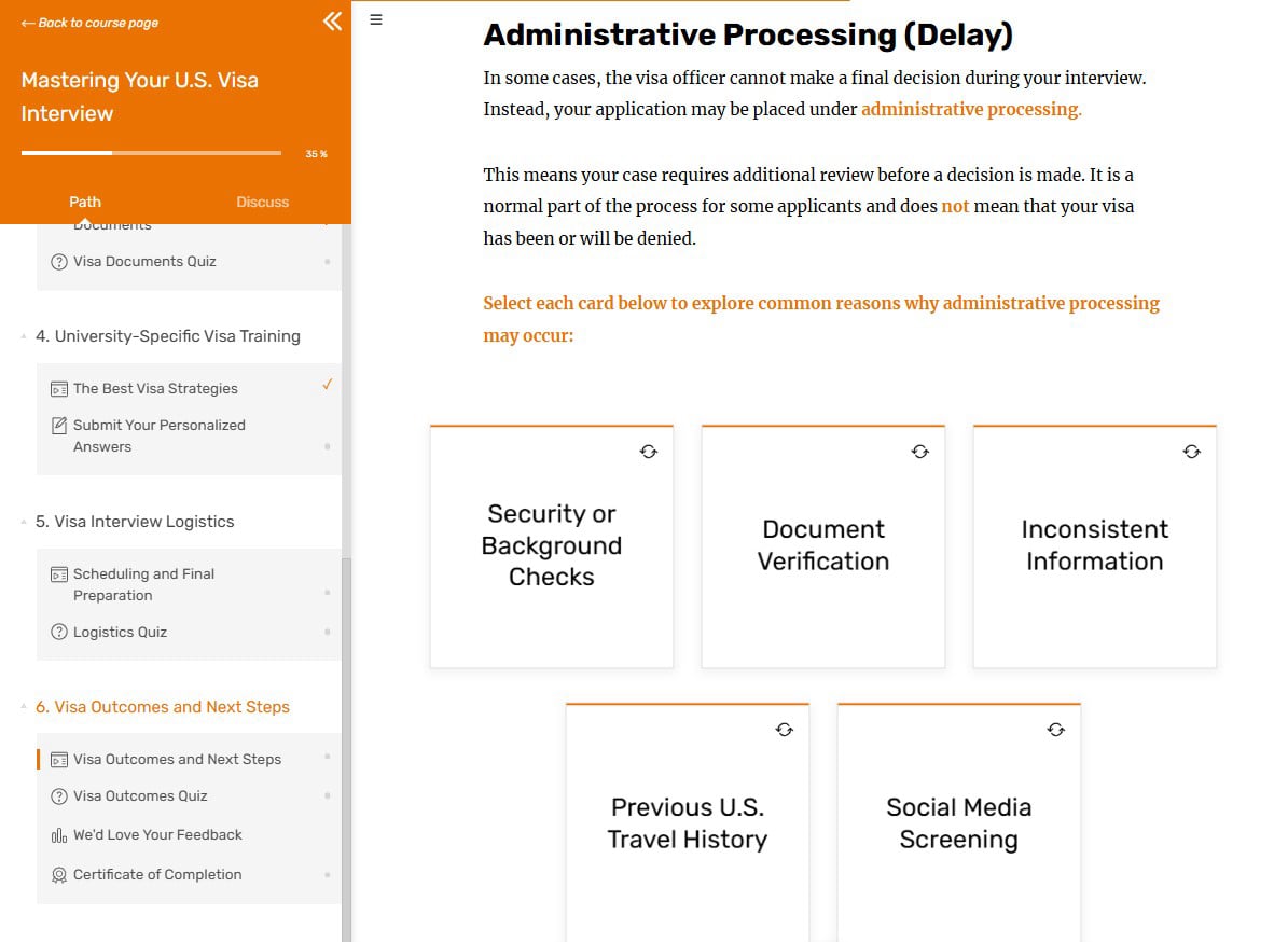 Visa Course Storyline 360 Tabbed Database