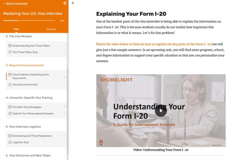 Visa Course Form I-20 Explainer Video